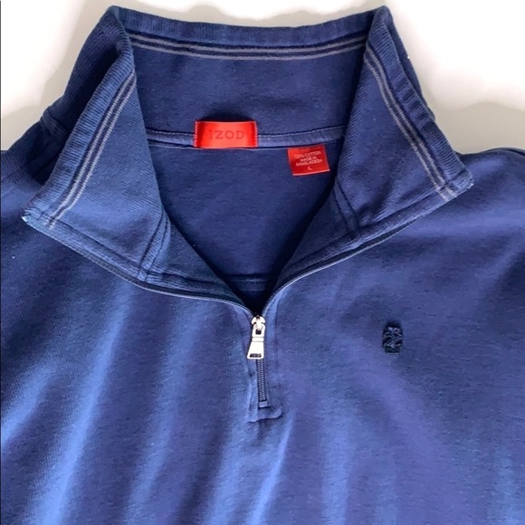 Izod preppy Men’s Navy blue Half Zip Pull Over Sweater Large - Picture 1 of 7